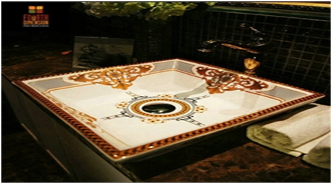 Udine European inspired square glazed ceramic bathroom sink